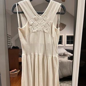 NWT Milly Annalee Basketweave Knit Dress Ivory Sleeveless Bridal Women Small/P
